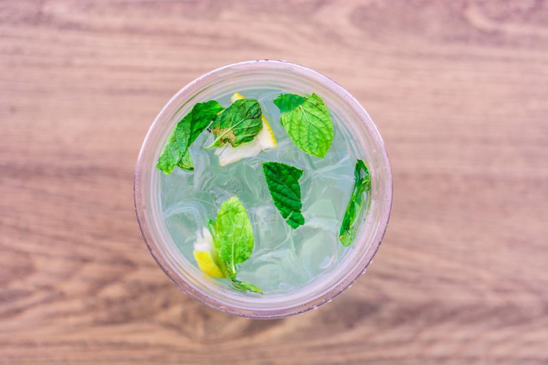 Fresh squeezed limeade with mint
